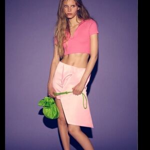 ZARA LIMITED EDITION PINK BOW SKIRT